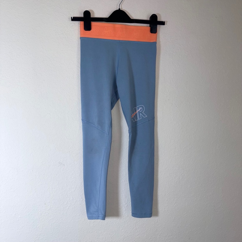 Nike Air Leggings Kids Size Medium Blue Orange Athletic Tights DM8369-494